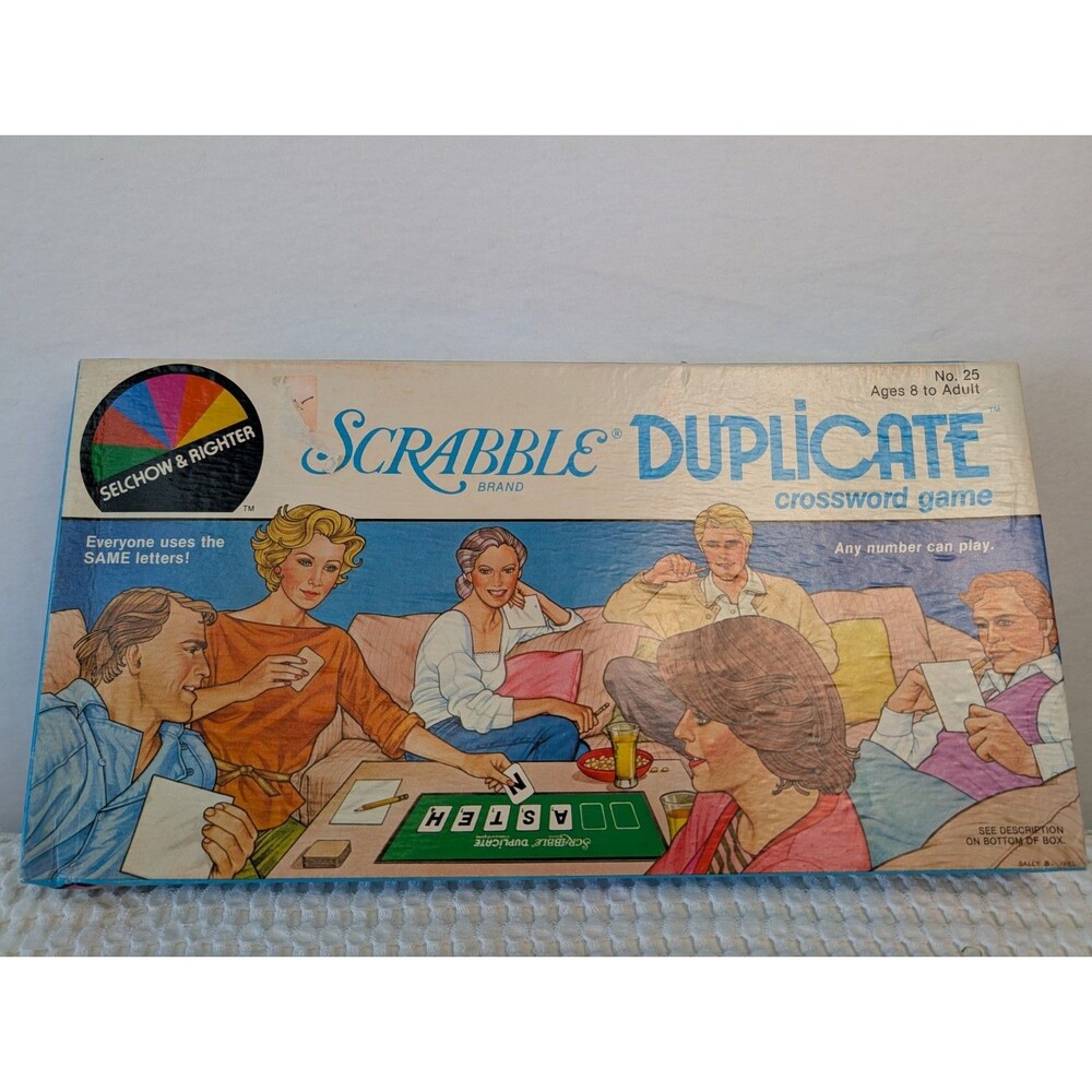 Vintage 1982 Scrabble Duplicate Crossword Game Selchow & Righter Complete